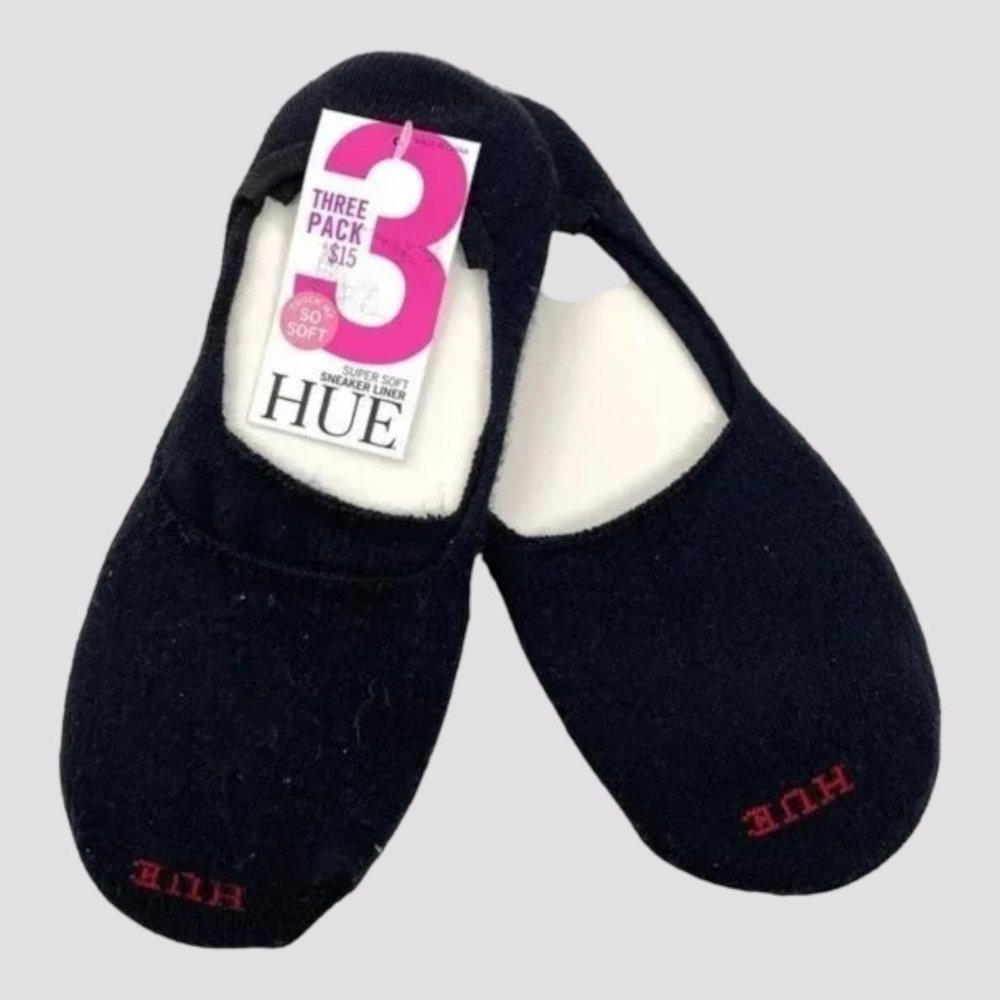 Hue 2-Pk. Women’s Sneaker Liner Socks – Black One Size